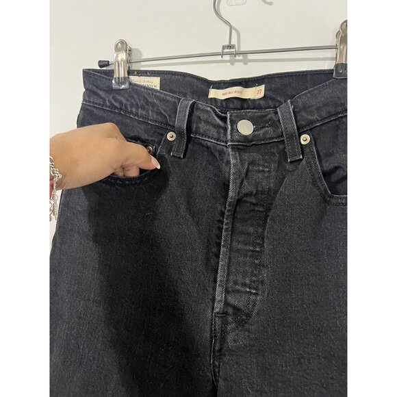 Levi's Black Ribcage Boot Denim High Rise Jeans Size 27 - Picture 3 of 9